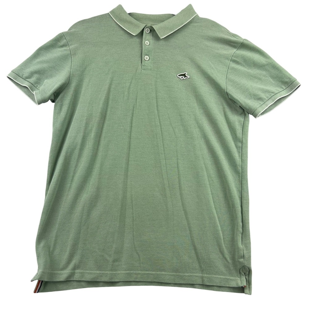 Le Shark Mens Sage Green Marl Tipped Short Sleeve Polo Shirt Size M